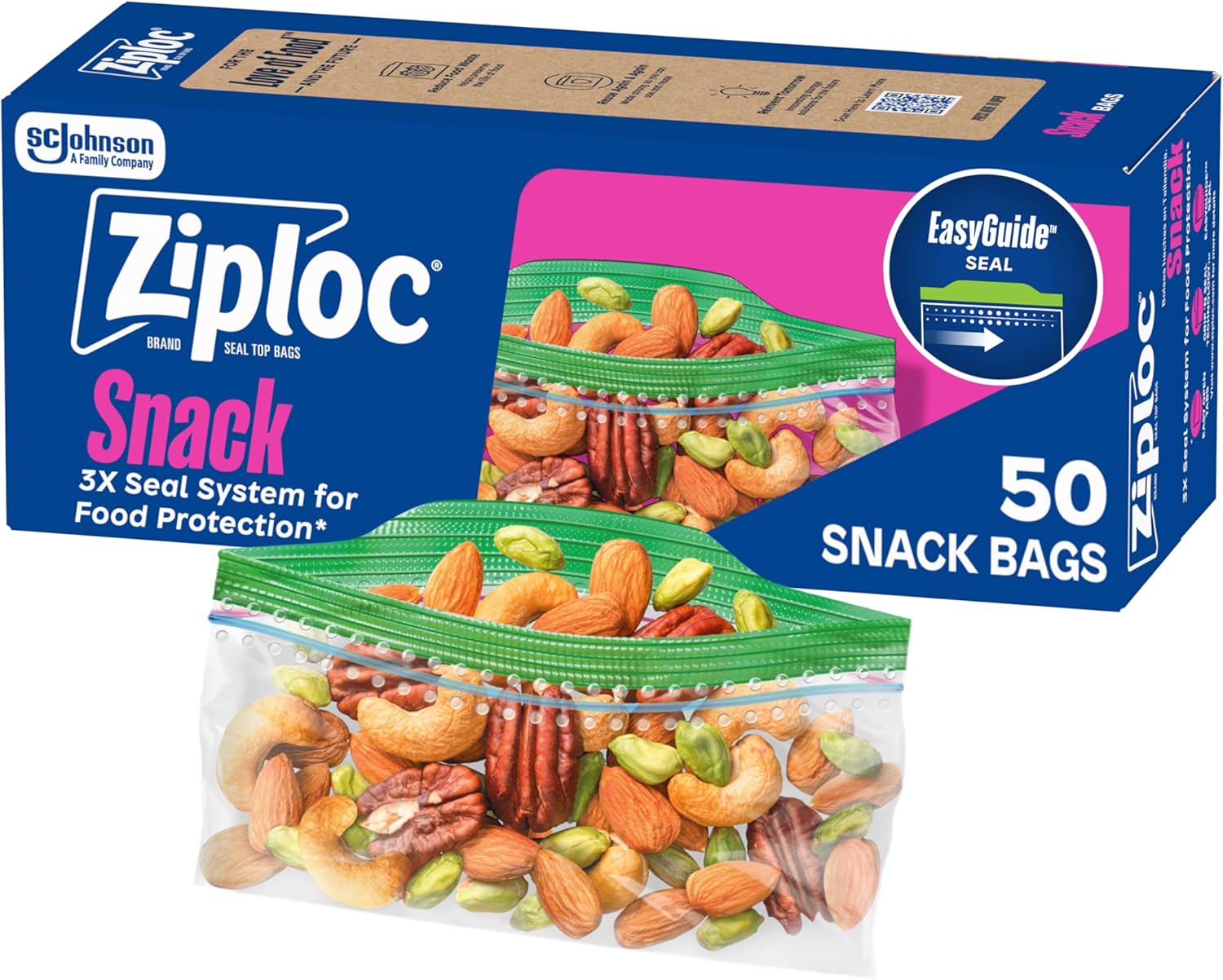 Food Storage Ziploc - Ziploc Snack Bags, Easy Open and