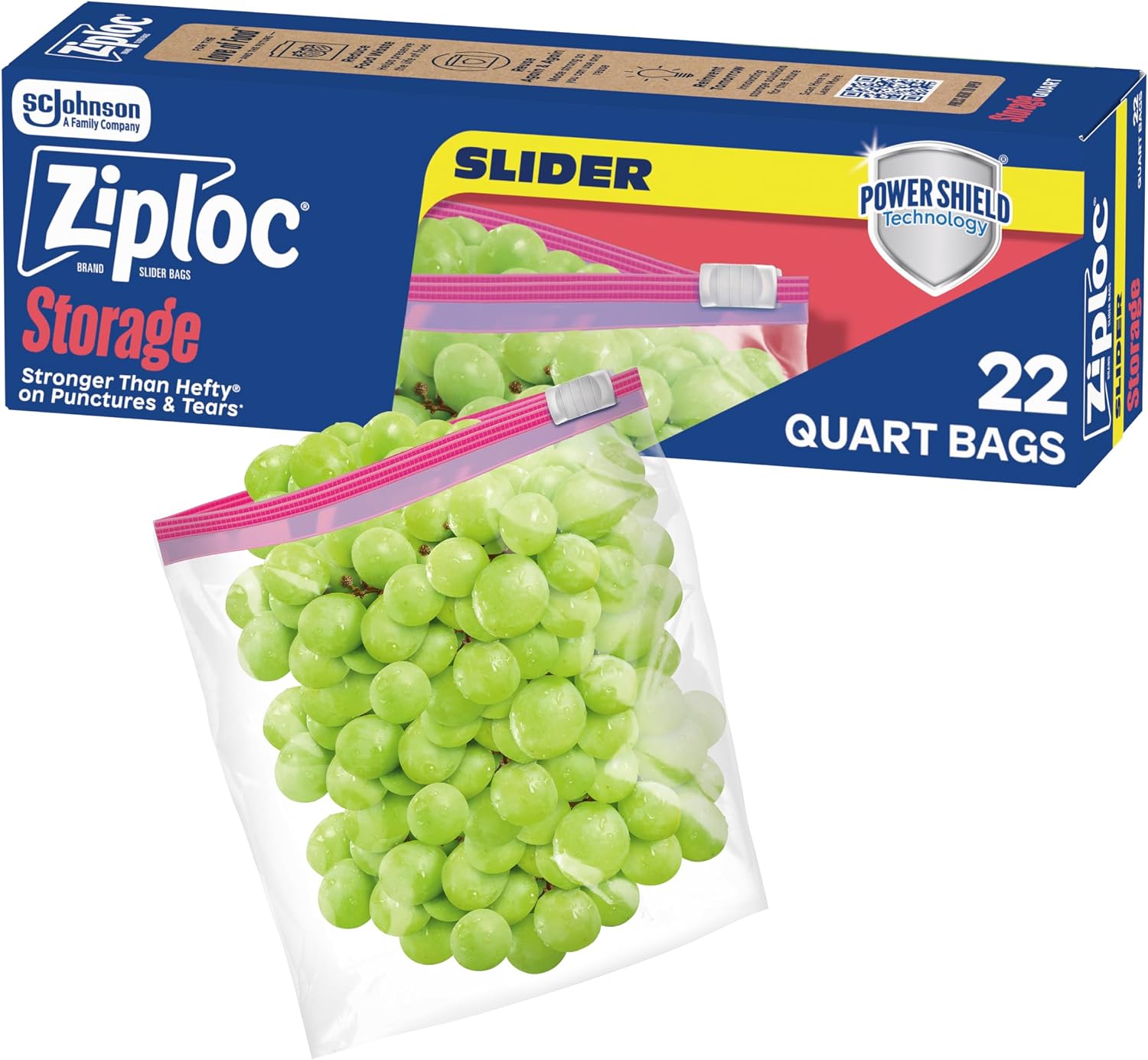 Food Storage Ziploc - Ziploc Quart Food Storage Slider Bags,