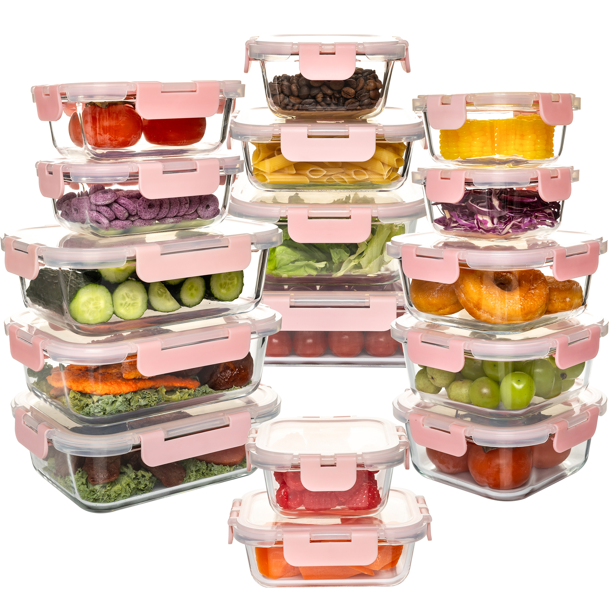 Food Storage Warehouse - 16-Piece Glass Food Storage Containers Set,