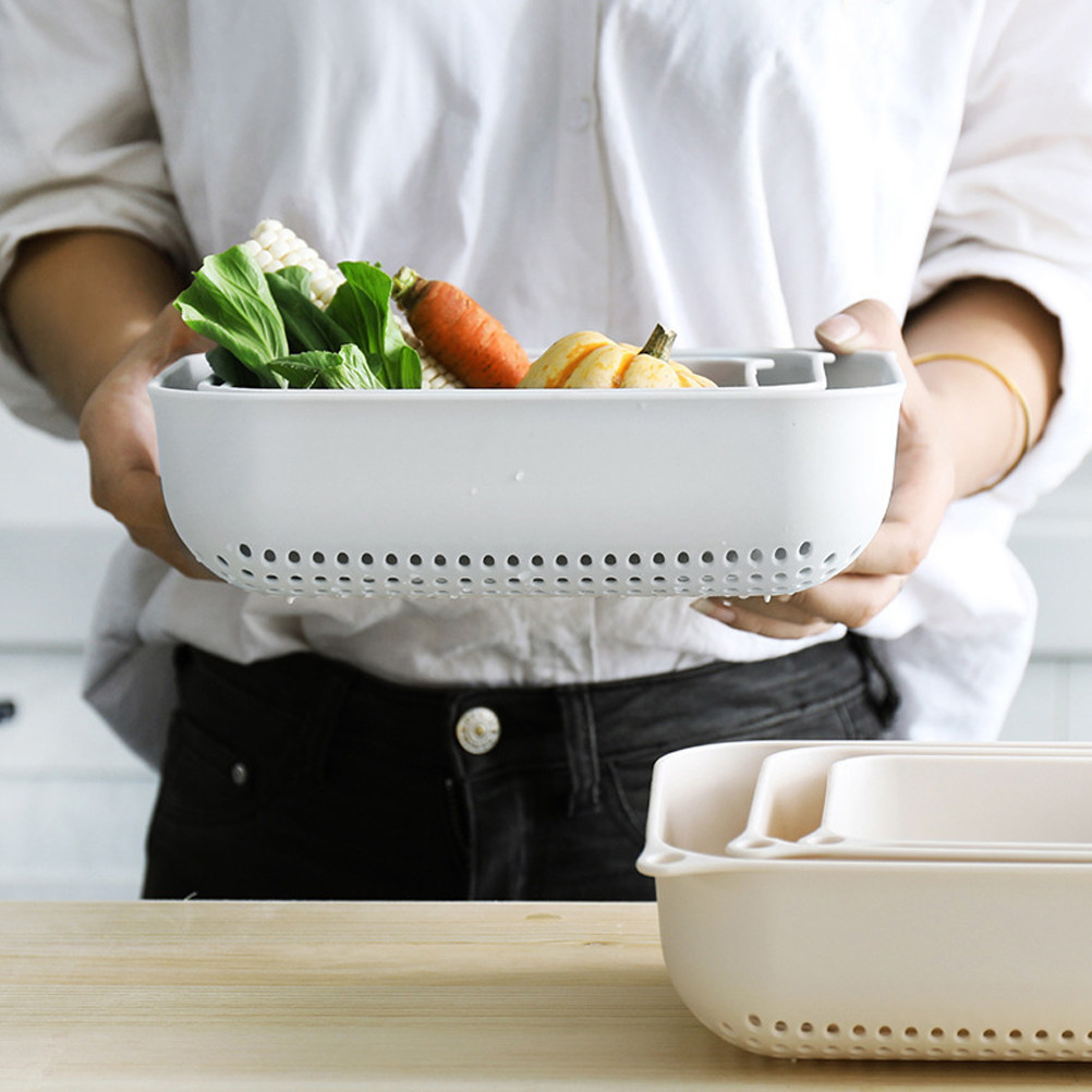 Food Storage Food Safety - 3Pcs Drain Basket Set Multipurpose Plastic