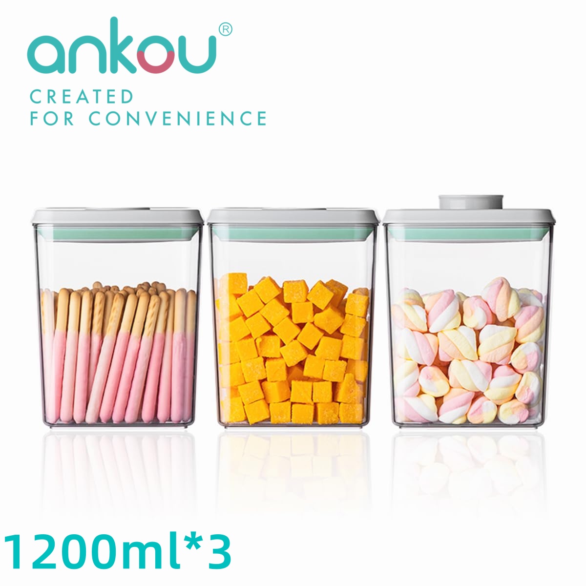 Food Storage Warehouse - Ankou 3Pcs 1.2L Pop Airtight Food