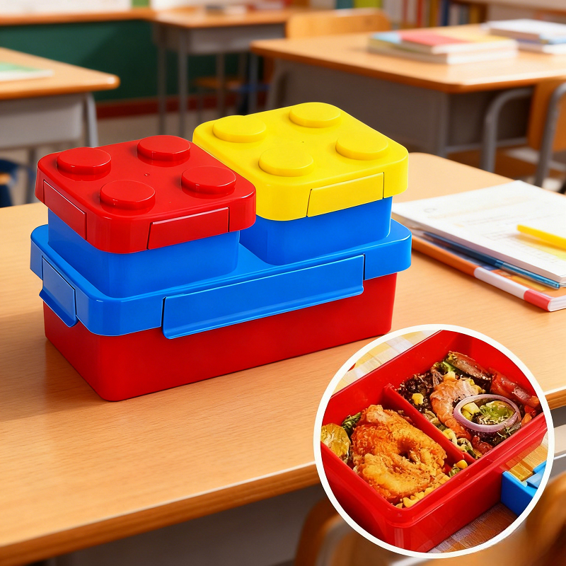 Food Storage Building - Kids DIY Building Blocks Lunch Box