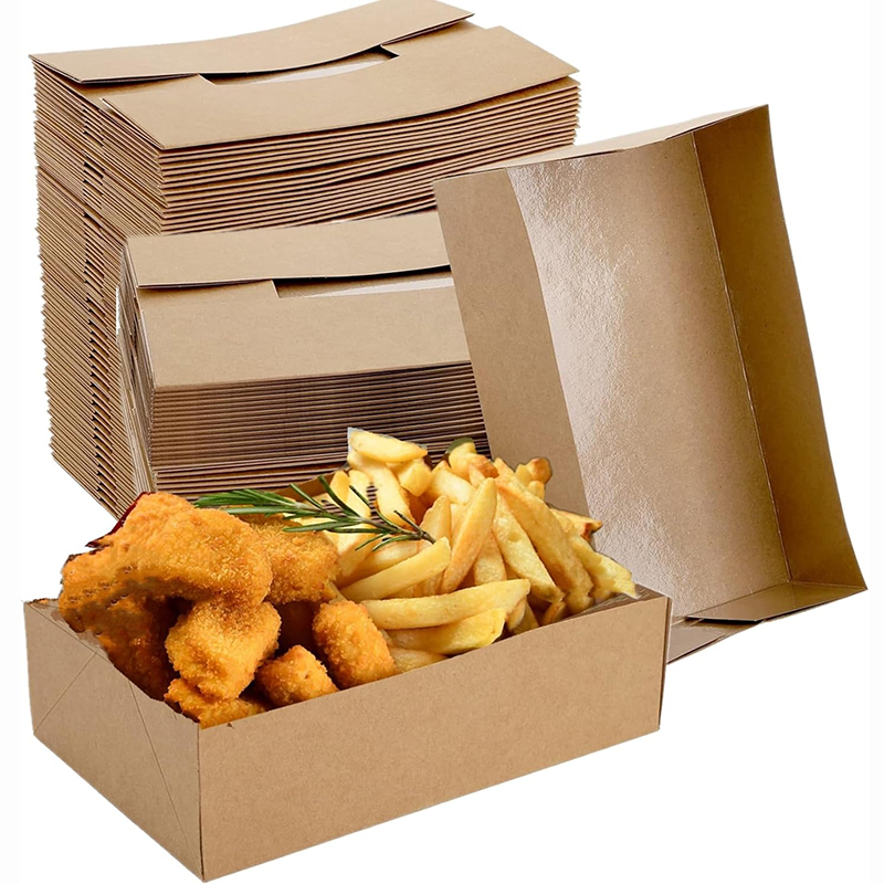 Food Storage Warehouse - 20/50Pcs Kraft Paper Food Trays, 4