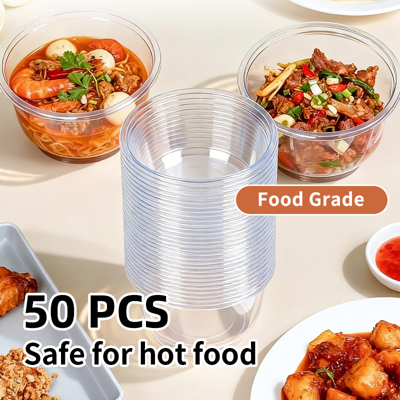 Food Storage Warehouse - Disposable Plastic Bowls Transparent Heavy Duty