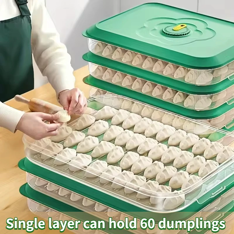 Food Storage Moms - Multilayer Dumpling Storage Box with Date