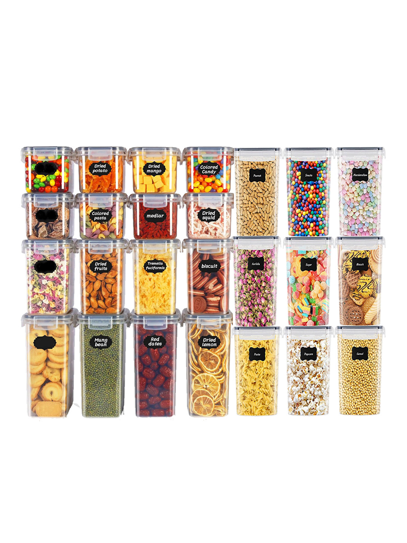 Food Storage With Colander - 48pcs,Sealed food storage containers with LIDS,