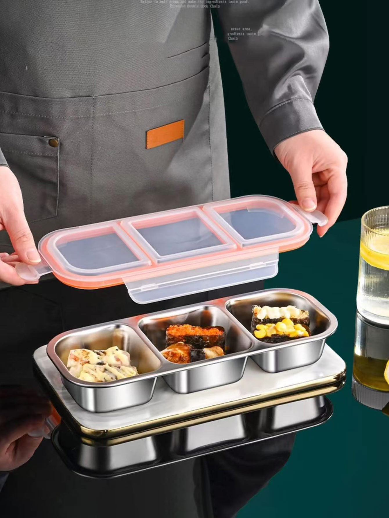 Stainless Lunch Box - 304 Stainless Steel Mini Compartment Lunch