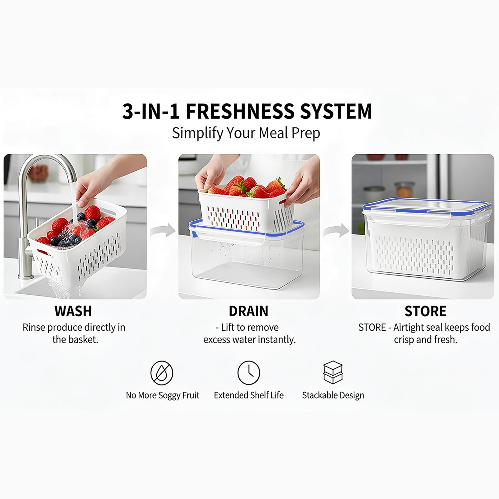 4 In 1 Food Storage Container  - Food Storage With Colander recensie en prijs