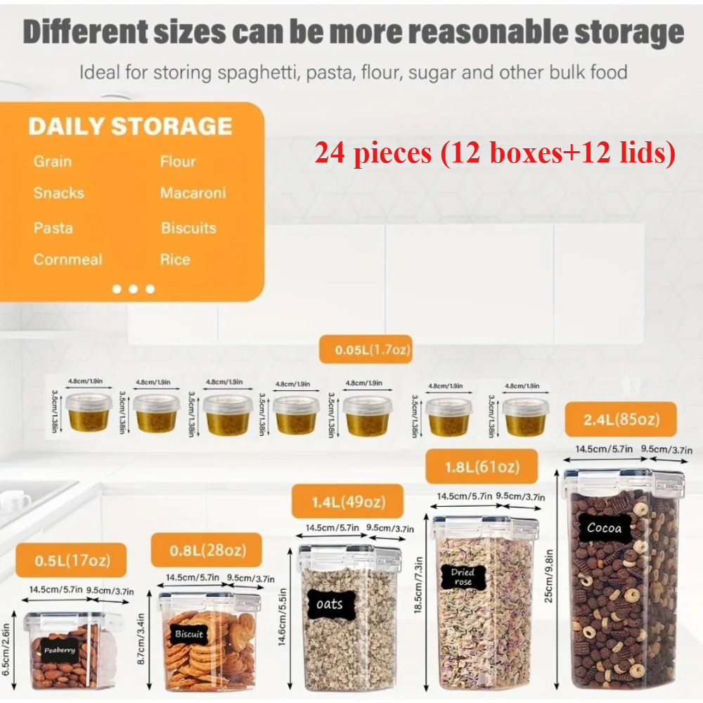 24Pcs Food Storage Containers  - Food Storage With Colander recensie en prijs