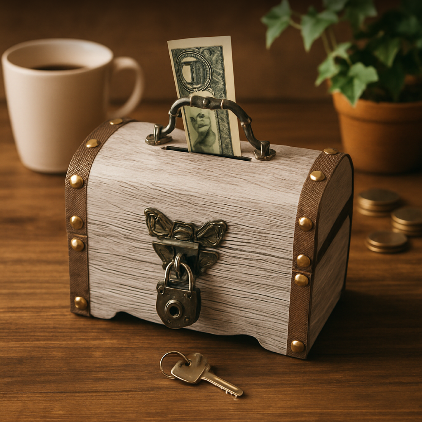 Piggy Bank Treasure Chest with - Food Storage Box With Lock And Key recensie en prijs