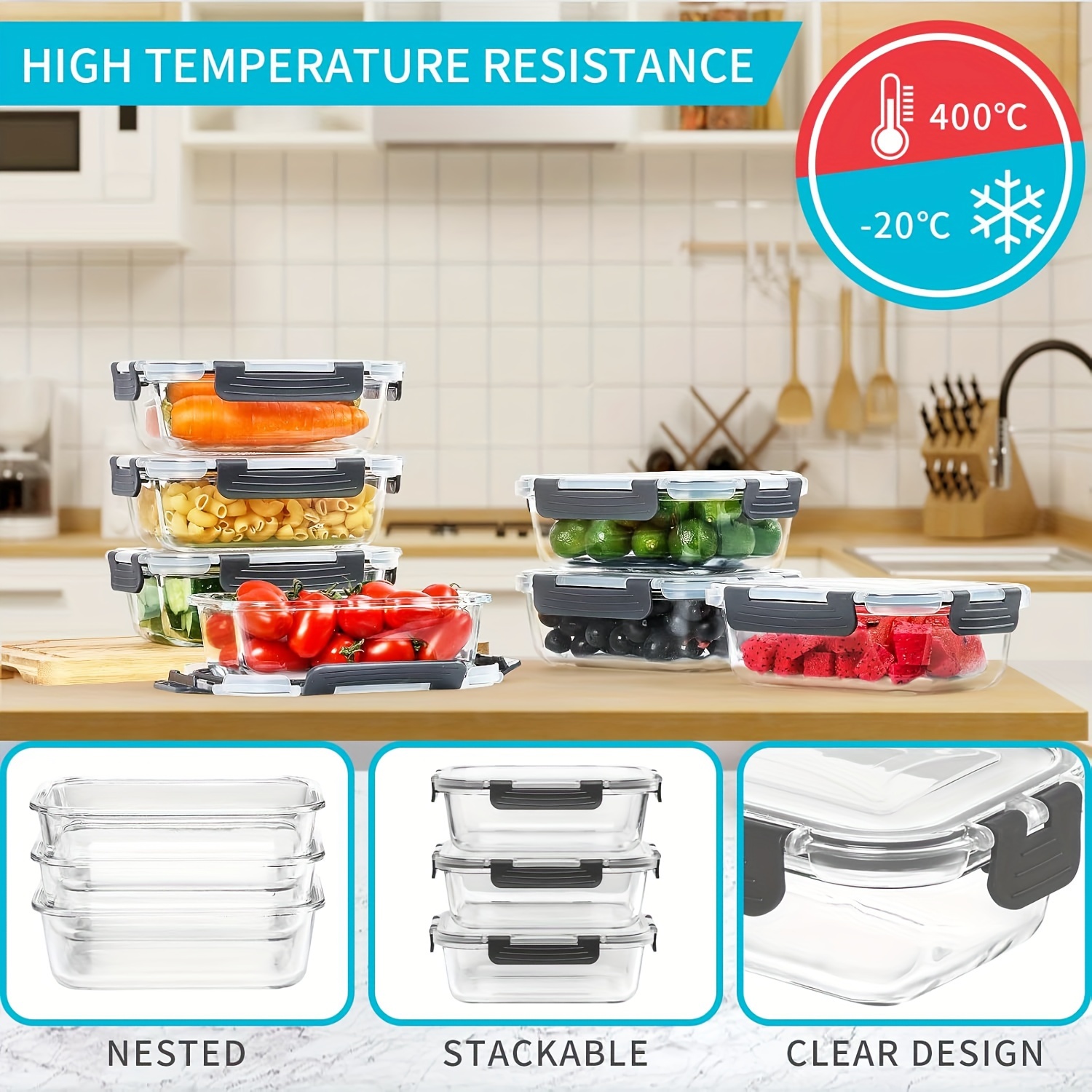 20 Pack 22oz Glass Meal Prep C - Food Storage Without Pantry recensie en prijs