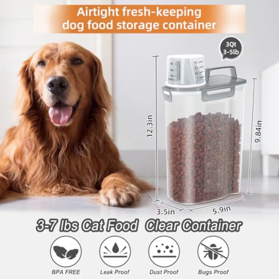 3-5Lbs/3Qt Dog Cat Food Storag - Food Storage Dispenser recensie en prijs