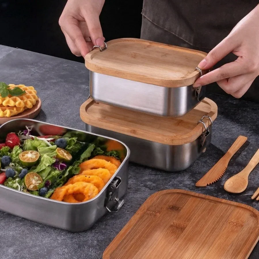 New 304 stainless steel bamboo - Stainless Lunch Box recensie en prijs