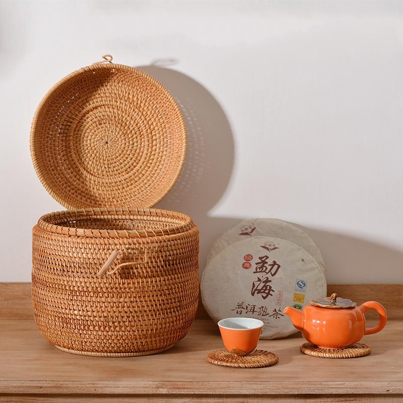 Handwoven Rattan Tea Storage B - Food Storage With Colander recensie en prijs