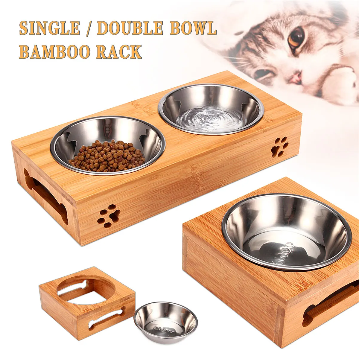 Pet Cat Bowl Bear Bamboo Plate - Food Storage Food Safety recensie en prijs