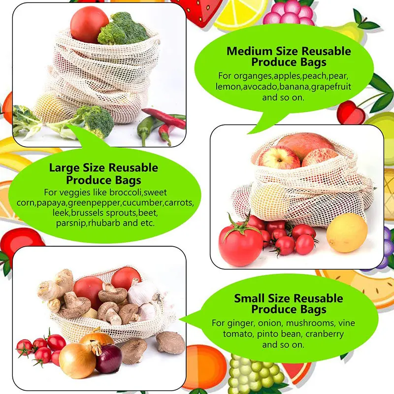 3 6 10pcs Reusable Produce Bag - Produce Bag Reusable Mesh recensie en prijs