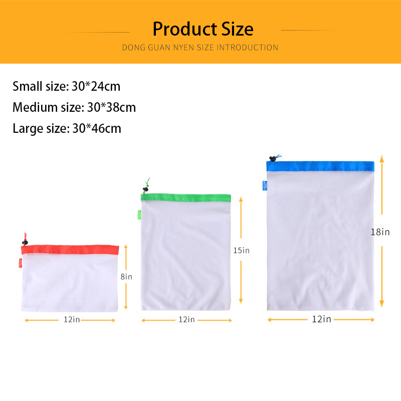 3 Sizes Reusable Mesh Produce  - Produce Bag Reusable Mesh recensie en prijs