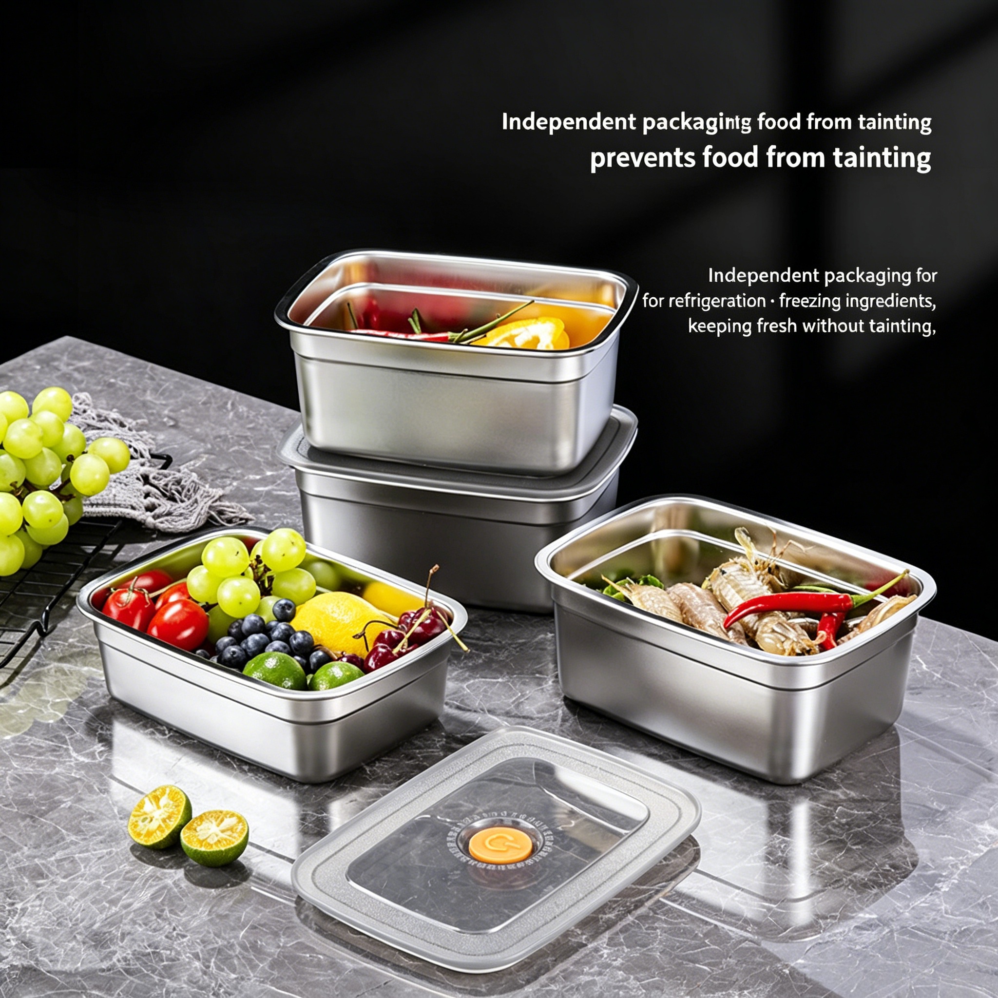 Portable Rectangular Food Grad - Food Storage With Colander recensie en prijs