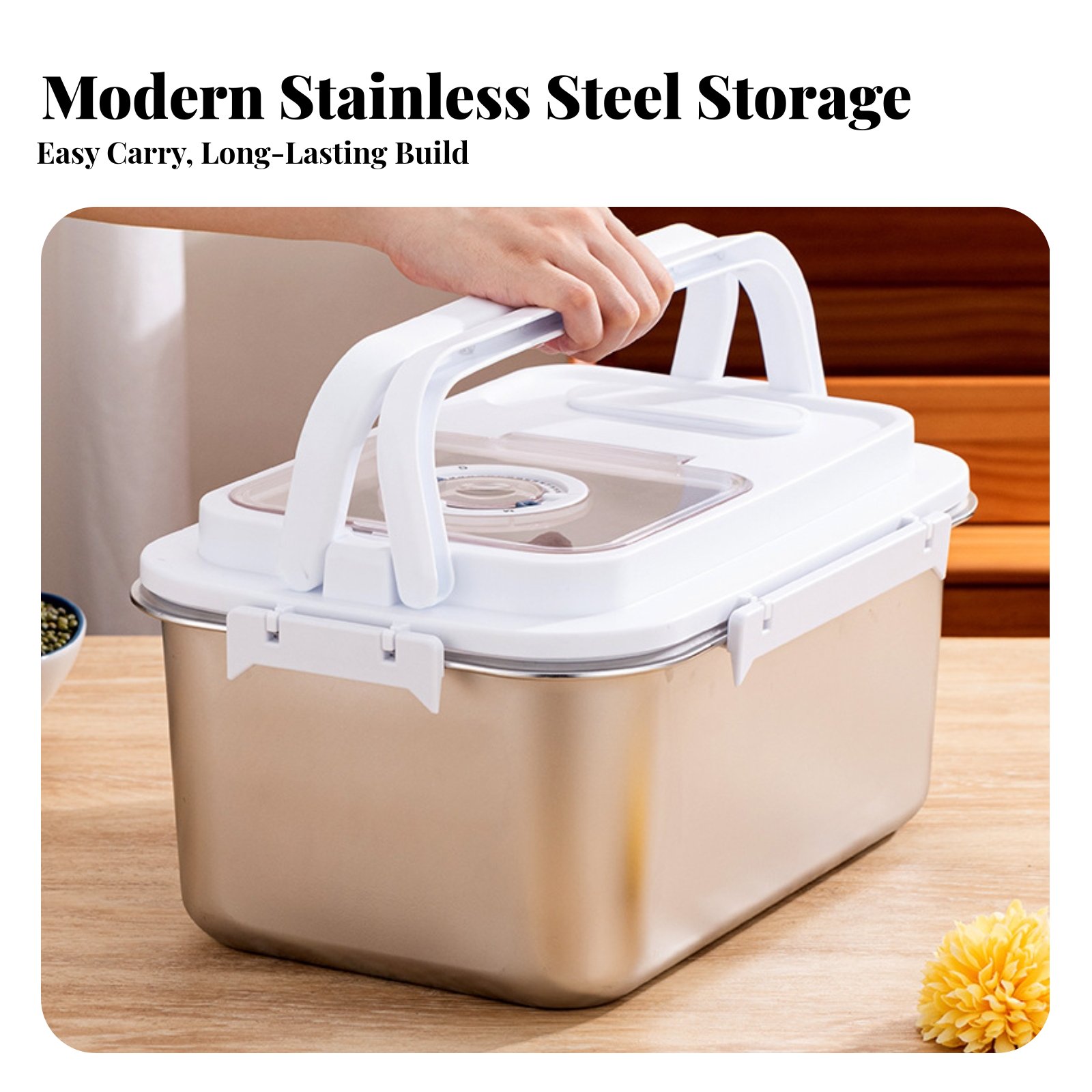 Stainless Steel Rice Bin Moist - Food Storage Stainless Steel Containers recensie en prijs