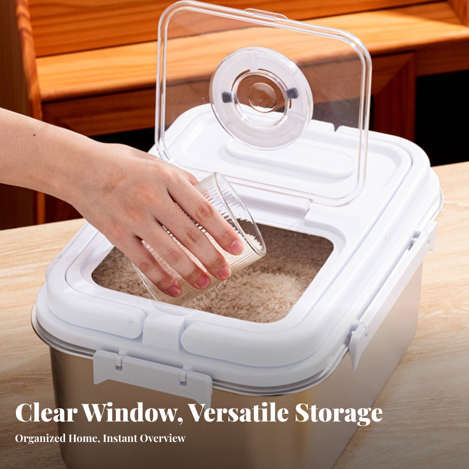 Stainless Steel Rice Bin Moist - Food Storage Stainless Steel Containers recensie en prijs
