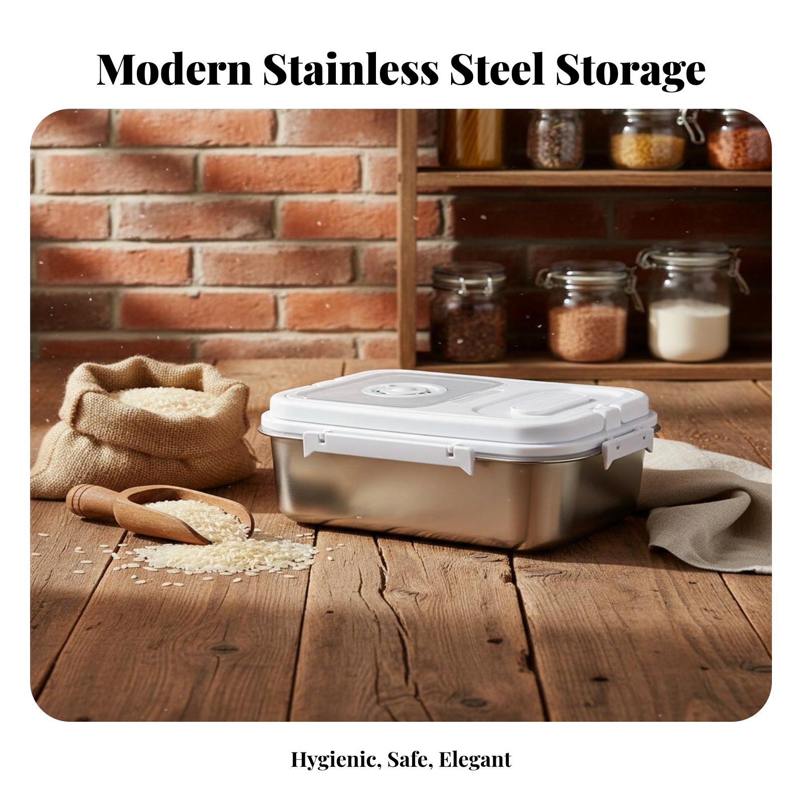 Stainless Steel Rice Bin Moist - Food Storage Stainless Steel Containers recensie en prijs