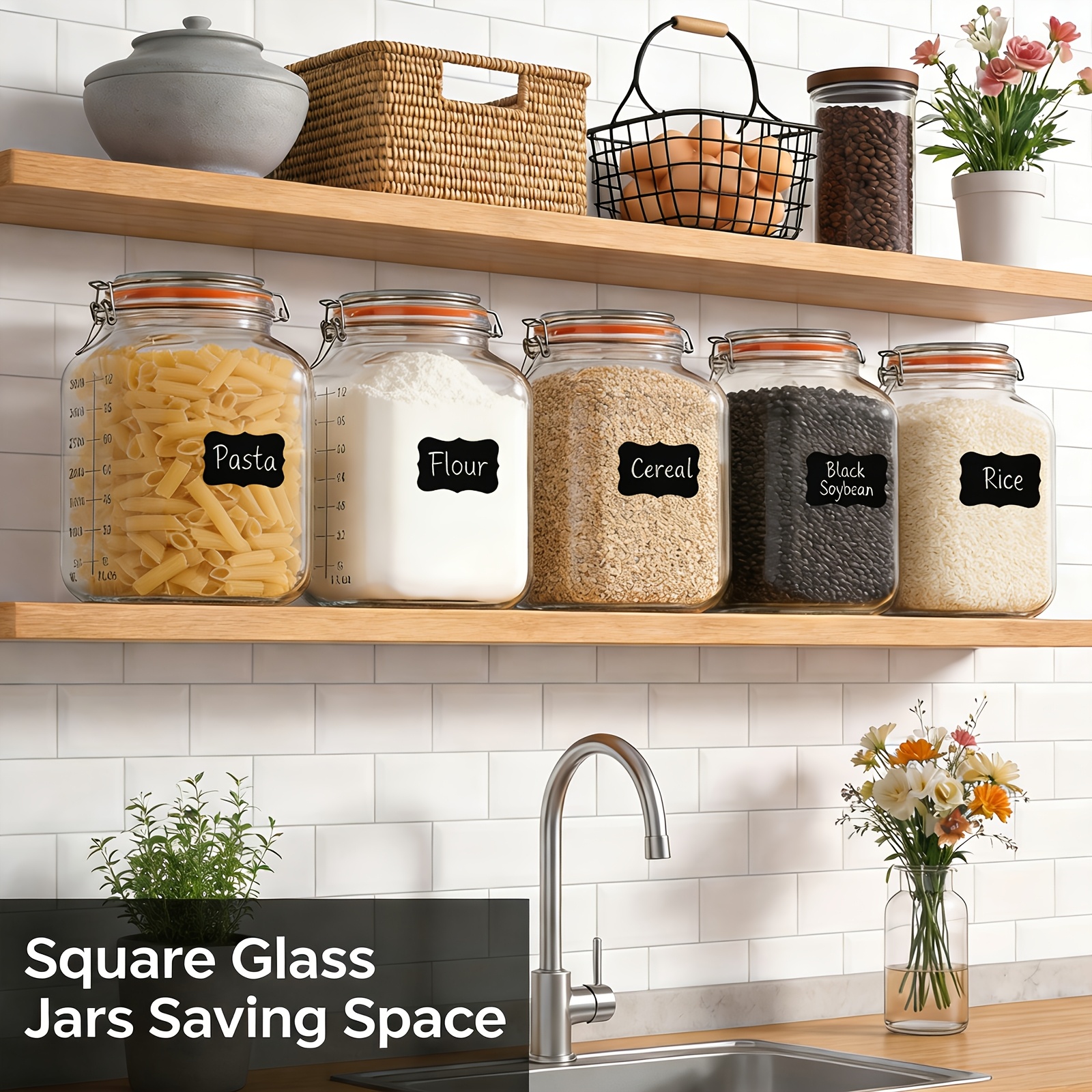 2-Pack Square Glass Storage Ja - Food Storage Without Pantry recensie en prijs