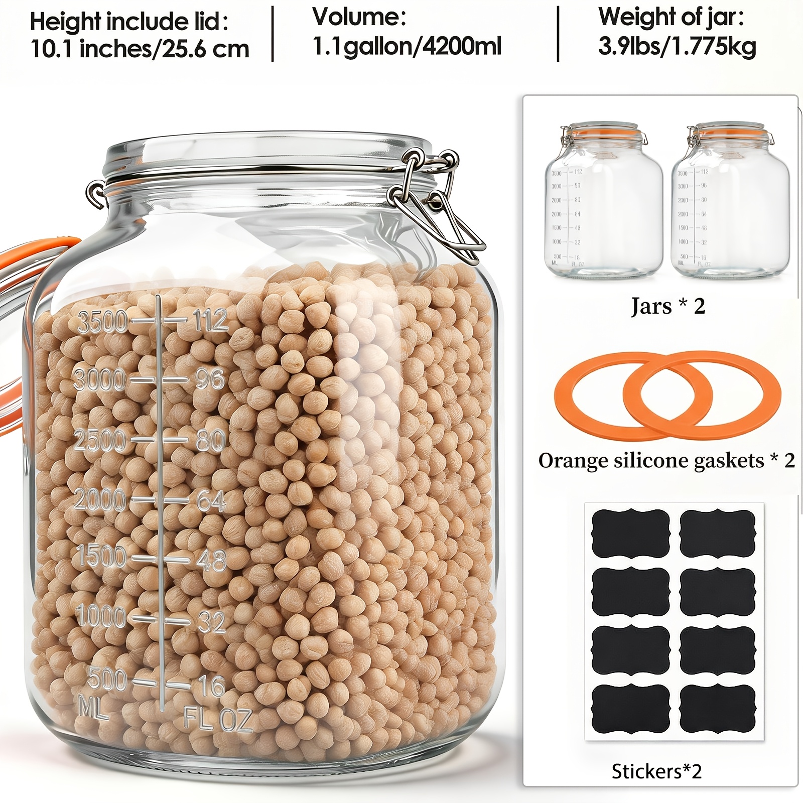 2-Pack Square Glass Storage Ja - Food Storage Without Pantry recensie en prijs