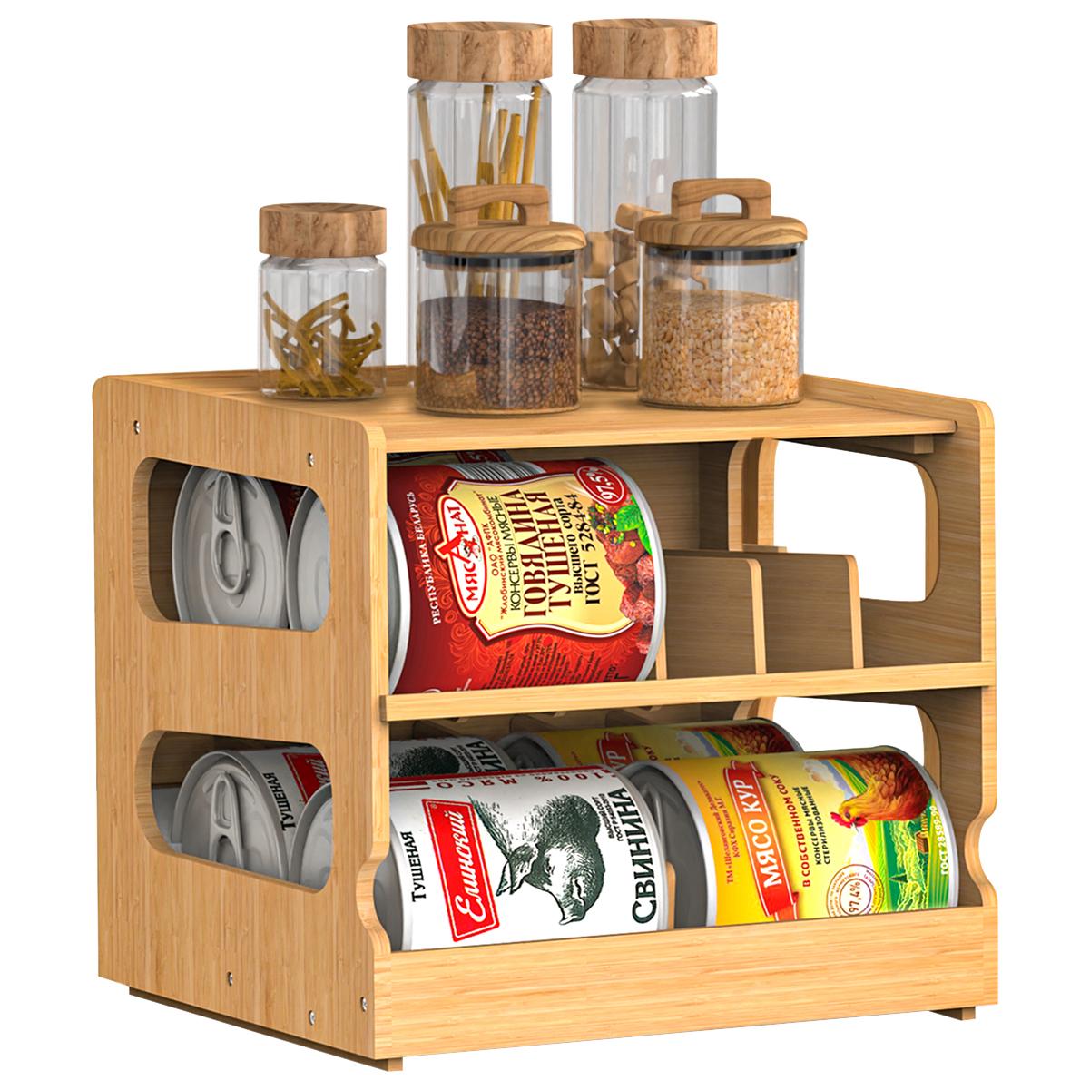2 Tier Stackable Bamboo Can Or - Food Storage Without Pantry recensie en prijs