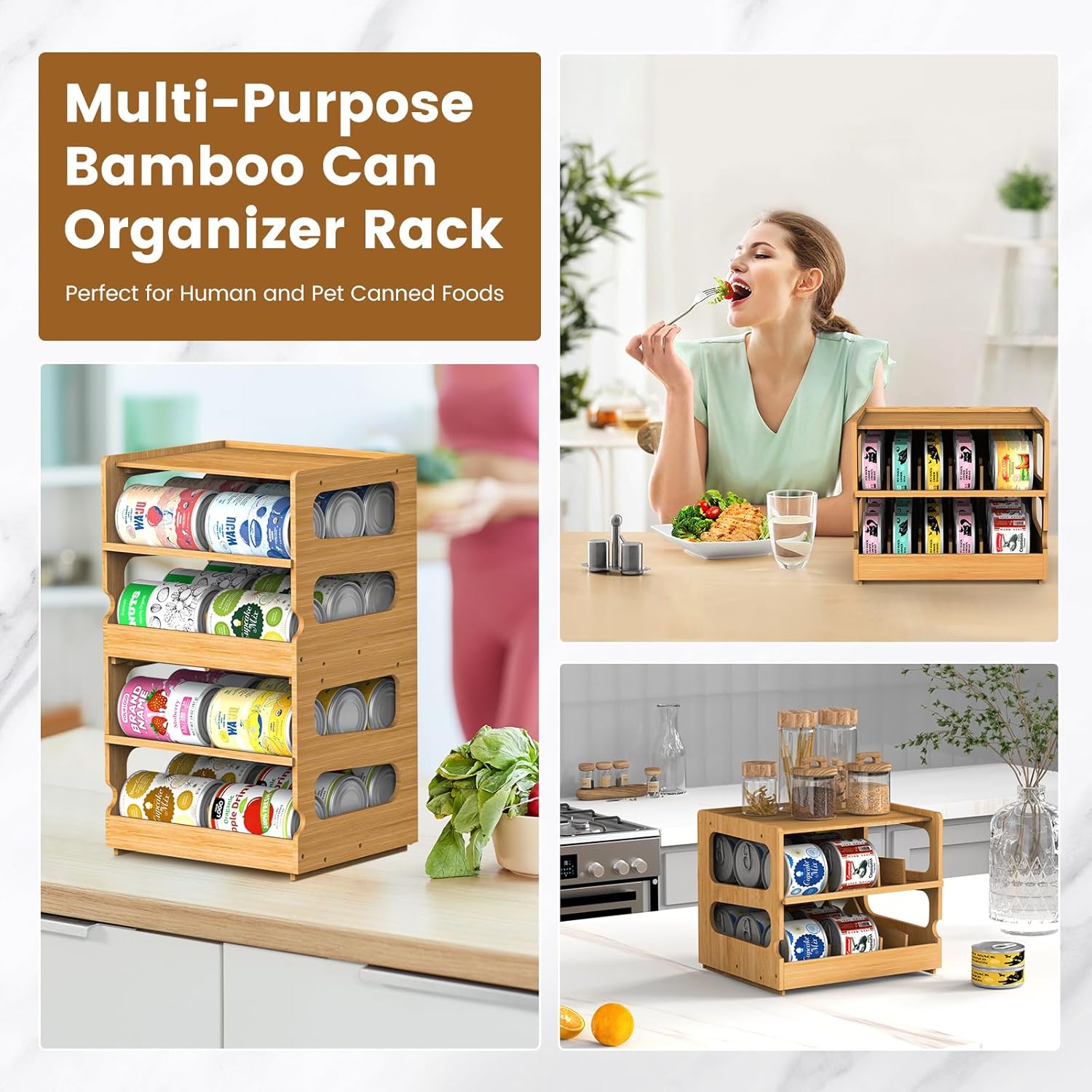 2 Tier Stackable Bamboo Can Or - Food Storage Without Pantry recensie en prijs