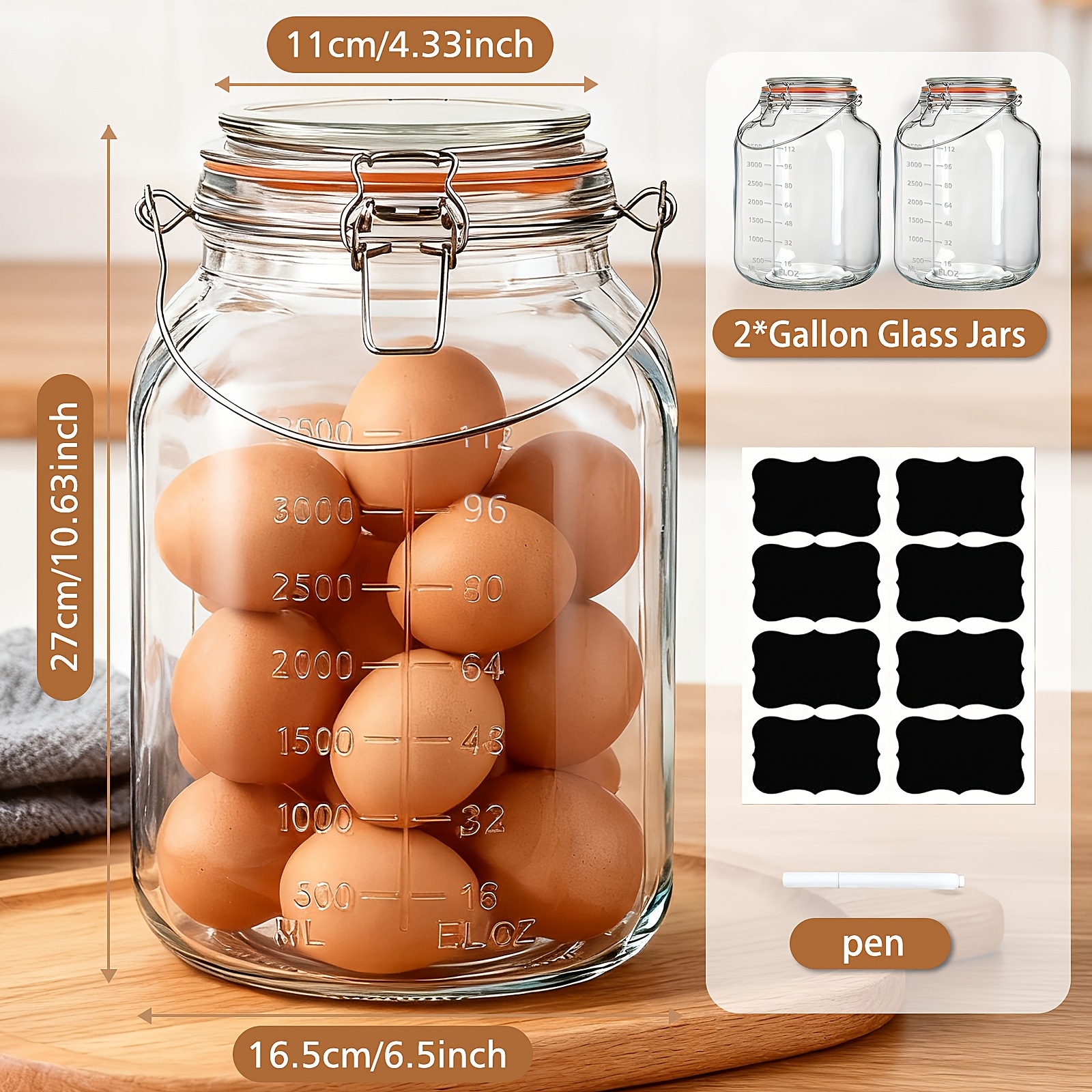 2 Pack 1 Gallon Glass Jar with - Food Storage Without Pantry recensie en prijs