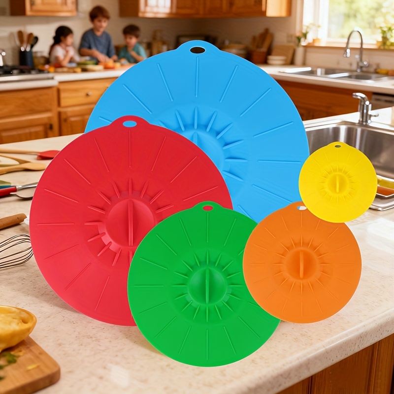 5-Piece Silicone Lids, Heat-Re - Food Storage With Colander recensie en prijs