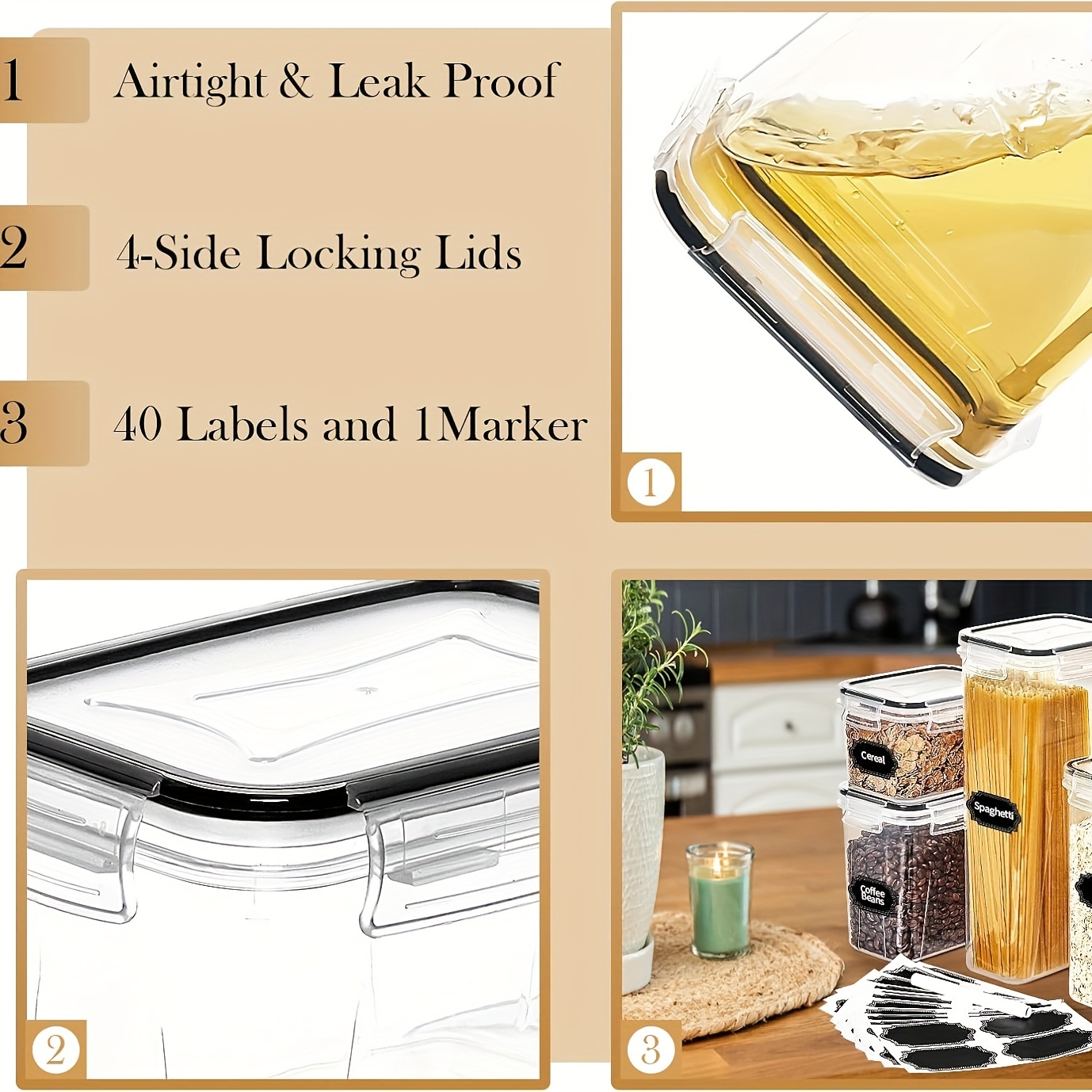 Set of 64 Airtight Food Storag - Food Storage Without Pantry recensie en prijs