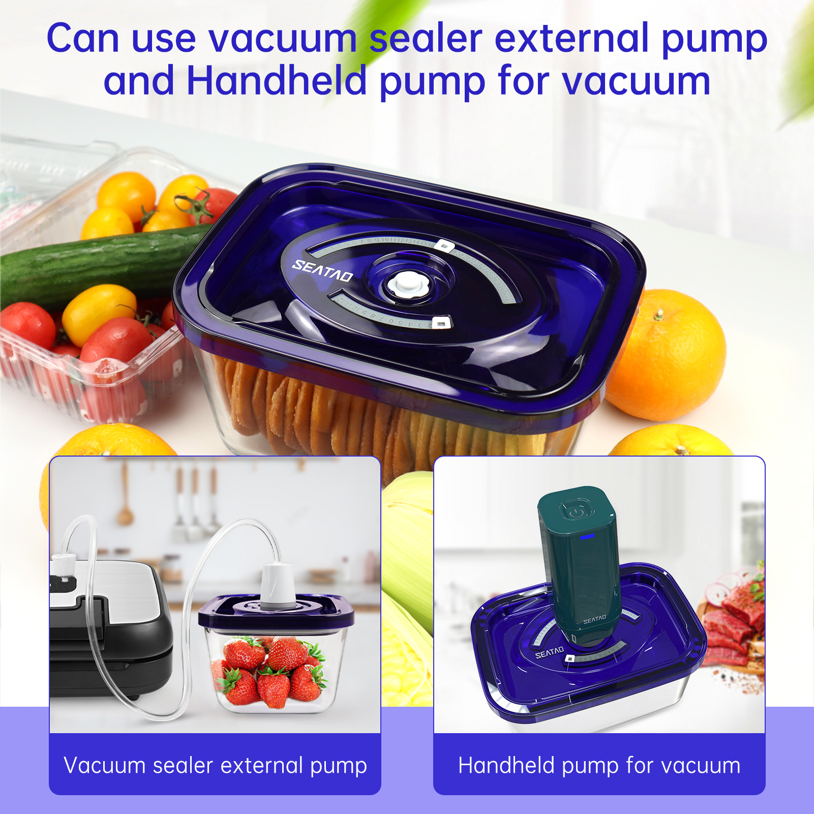 SEATAO Glass Food Storage Cont - Food Storage With Colander recensie en prijs