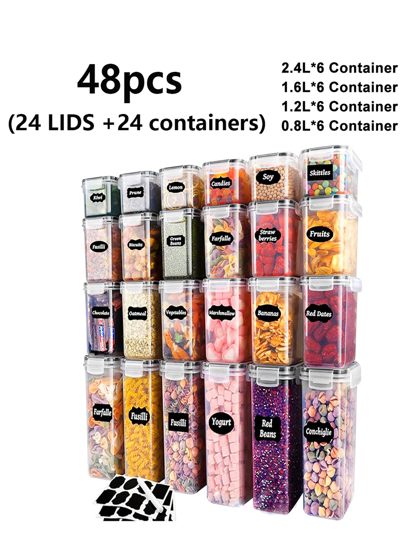 48pcs,Sealed food storage cont - Food Storage With Colander recensie en prijs